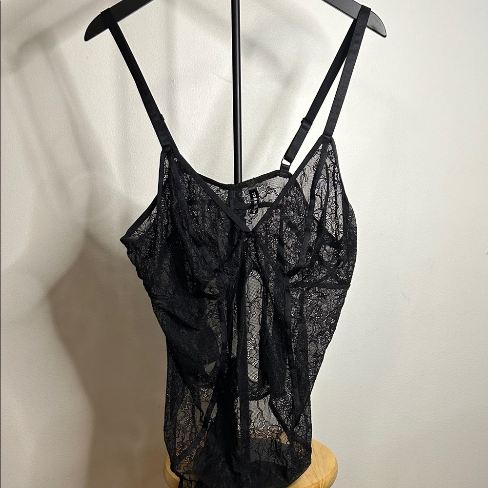 Torrid Sheer Black Lace Chemise